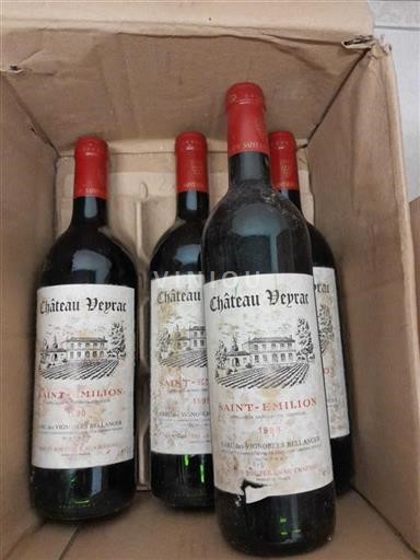 Vin Rouge sec Château Veyrac 1990 France Bordeaux Saint-Émilion AOC