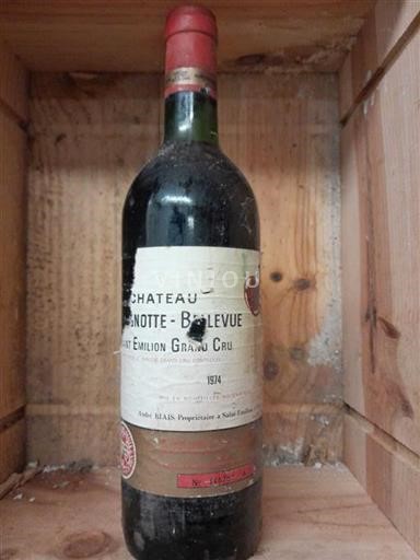 Vin Rouge sec Château La Clotte-Bellevue 1974 France Bordeaux Saint-Émilion AOC Grand Cru