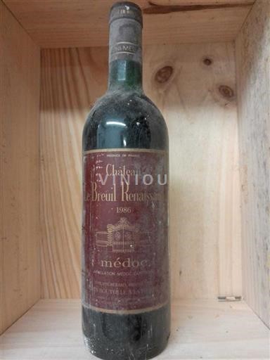 Bordéus Médoc Château Le Breuil Renaissance 1986