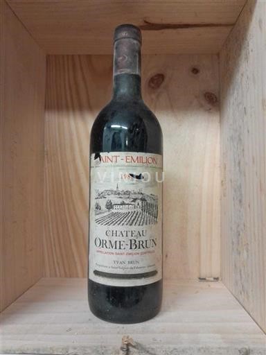 Vin Rouge sec Château Orme Brun 1986 France Bordeaux Saint-Émilion AOC