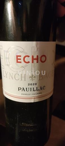 Bordeaux Pauillac Lynch-Bages Echo 2020