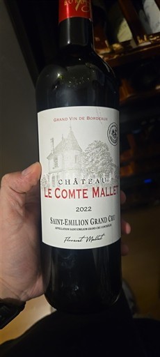 Bordeaux Saint-Émilion Grand Cru Grand Cru Château Le Comte Mallet 2022