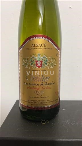 Alsace Grand Cru Bernard Walter et Fils Les Larmes de Bacchus 2015