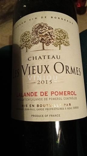 Bordoja Lalande-de-pomerol Château Les Vieux Ormes 2015
