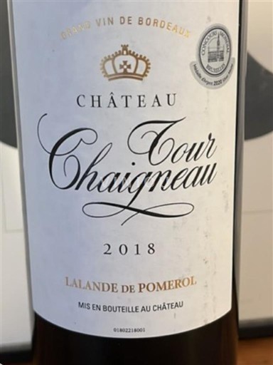 Bordeaux Lalande-de-Pomerol Château Tour Chaigneau 2018