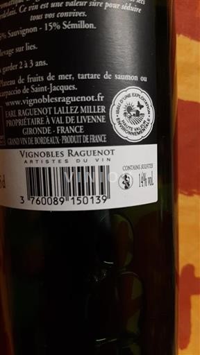 Bordeaux Vignobles Raguenot Ei vuosikertaa