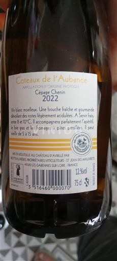 Thung lũng sông Loire Coteaux-de-l'aubance Château Avrillé 2022