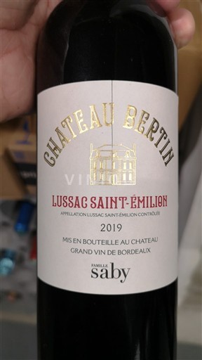 Bordeaux Lussac-saint-émilion Château Bertin 2019