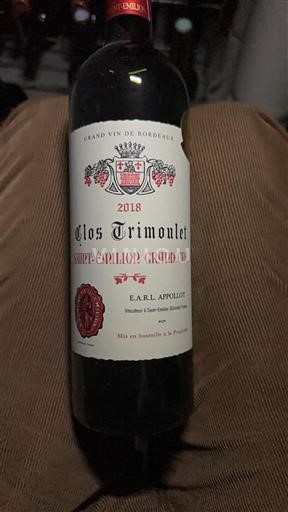 Bordeaux Saint-Émilion Grand Cru Grand Cru Clos Trimoulet 2018