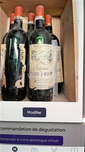 Bordeaux Pomerol Château Clos L'Église 1982