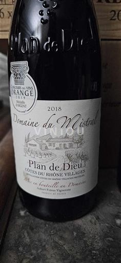 Údolí Rhôny Côtes-du-Rhône-villages Domaine Mistral Plan de Dieu 2018