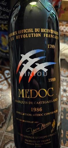 Bordeaux Médoc Marquis de Castegaliard 1986