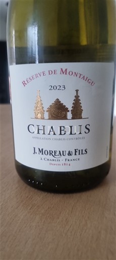 Burgundy Chablis J. Moreau & Fils Réserve de Montaigu 2023
