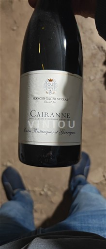 Vin Rouge sec Entre Restanques et Garrigues François-Xavier Nicolas 2016 Francuska Рона долина Cairanne AOC