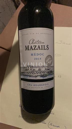 Bordéus Médoc Cru Bourgeois Château Mazails 2014