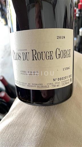 Languedoc and Roussillon Côtes Catalanes Clos du Rouge Gorge L'Ubac 2018