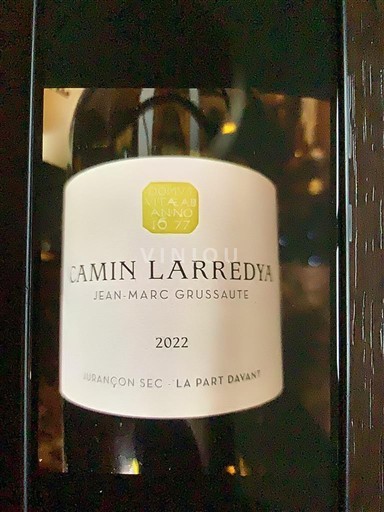 Sudoeste Jurançon Camin Larredya La Part Davant 2022