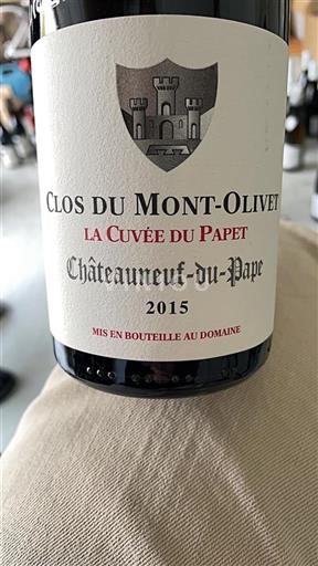 Rhônen laakso Châteauneuf-du-Pape Clos du Mont-Olivet La du Papet 2015