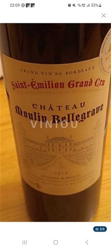 Bordeaux Saint-Émilion Grand Cru Grand Cru Château Moulin Bellegrave 2018