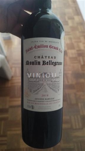 Burdeos Saint-Émilion Gran Cru Grand Cru Château Moulin Bellegrave 2018