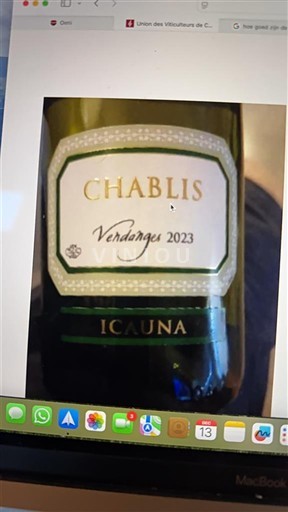Borgoña Chablis Icauna Vendanges 2023