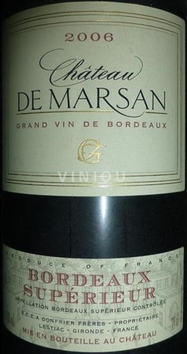Bordeaux Những sườn đầu tiên của Bordeaux Château Marsan 2006