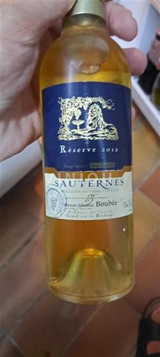 Burdeos Sauternes Maison Johannès Boubée Réserve 2012