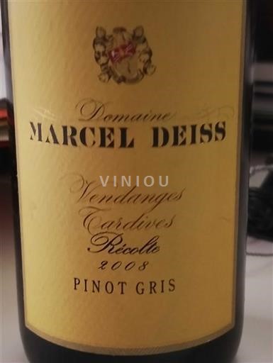 Alsace Domaine Marcel Deiss Pinot Gris 2008