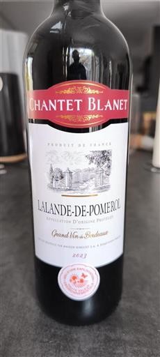 Burdeos Lalande-de-Pomerol Chantet Blanet 2023