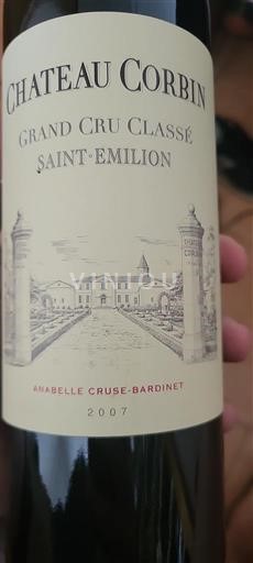 Bordeaux Saint-Émilion Grand Cru Château Corbin 2007