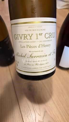 Bourgogne Ikke specificeret Premier Cru Michel Sarrazin et Fils Les Pièces d'Henry 2022