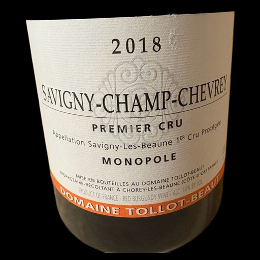 Bourgogne Savigny-lès-Beaune Premier Cru Tollot-Beaut Savigny champ Chevrey 2019