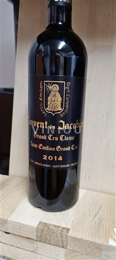 Bordeaux Saint-Émilion Grand Cru Grand Cru Classé Couvent des Jacobins 2014
