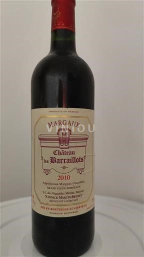 Burdeos Margaux Château Les Barraillots 2010