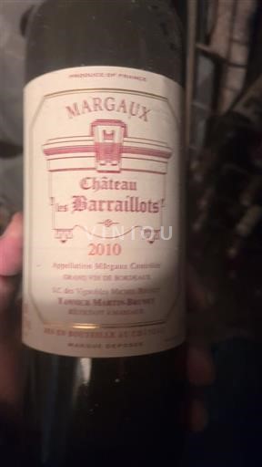 Bordeaux Margaux Château Les Barraillots 2010