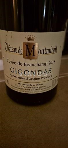 Thung lũng Rhône Gigondas Château Montmirail de Beauchamp 2018
