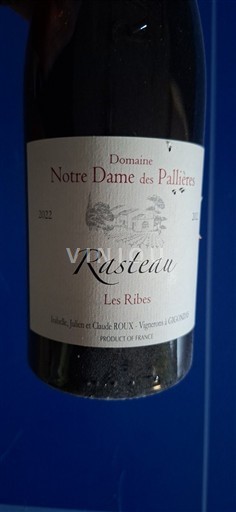 Rhônevallei Rasteau Domaine Notre Dame des Pallières Les Ribes 2022