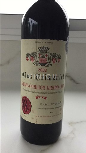 Bordeaux Saint-Émilion Grand Cru Grand Cru Clos Trimoulet 2003