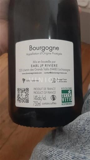 Borgoña EARL JP RIVIERE Sin añada