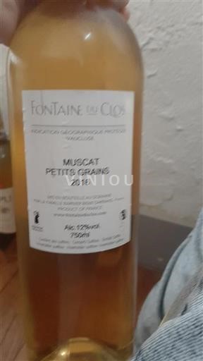 Provence, Ala-Rhônen laakso, Korsika Vaucluse Fontaine du Clos Muscat Petits Grains 2016