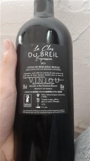 South West Côtes de Bergerac Le Clos du Breil Expression 2021