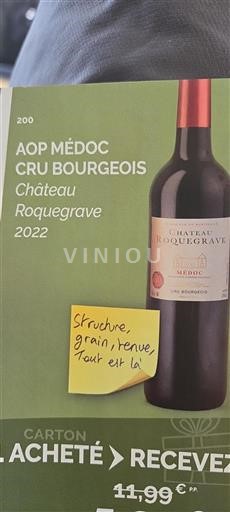 Bordéus Médoc Cru Bourgeois Château Roquegrave 2022