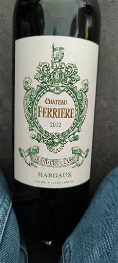 Bordeaux Margaux Grand Cru Château Ferrière 2012