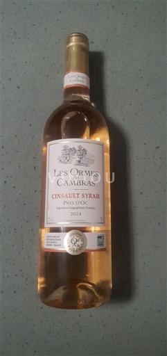 Vin Rosé sec Cinsault Syrah Les Ormes de Cambras 2024 Frankrike Languedoc og Roussillon Pays d'oc IGP