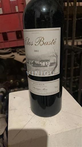 Lounais-Ranska Madiran Clos Basté 2002