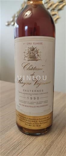 Bordoja Sauternes Rayne Vigneau 1990