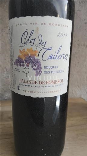 Burdeos Lalande-de-Pomerol Clos des Tuileries Bouquet des Tuileries 2019
