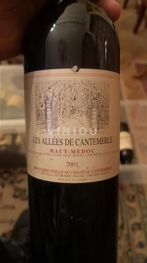 Bordeaux Haut-Médoc Château Cantemerle Les Allées de Cantemerle 2001