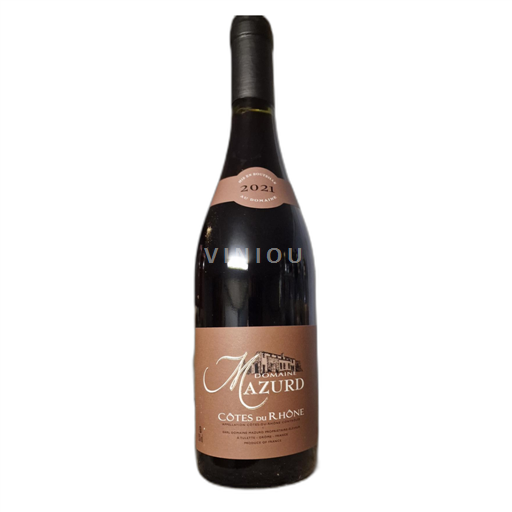 Vin Rouge sec Domaine Mazurd 2021 France Vallée du Rhône Côtes-du-rhône AOC