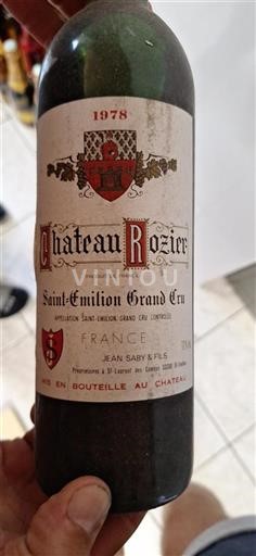 Bordéus Saint-Émilion Grand Cru Château Rozier 1978